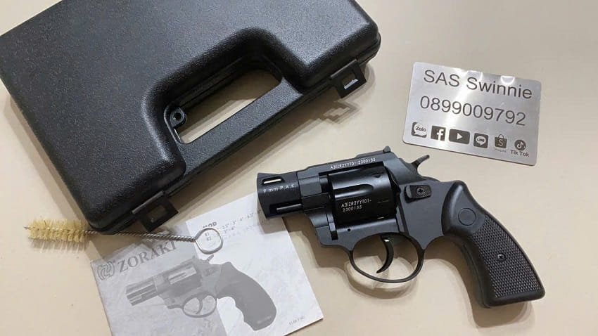 sung ban dan cao su tu ve 9mm rulo zoraki r2 black mau den gia re ha noi