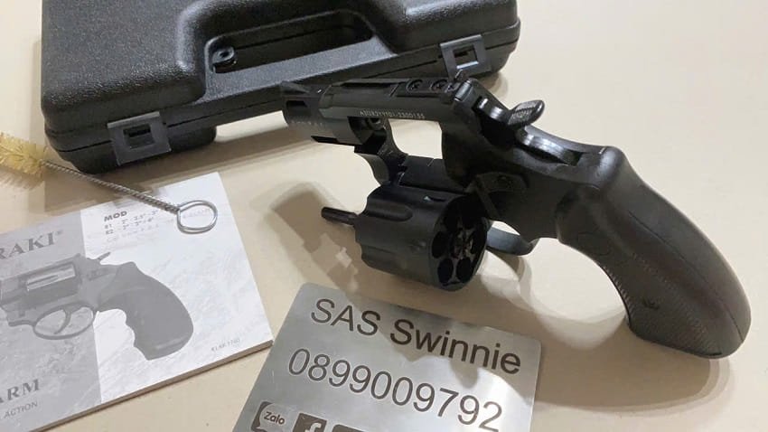 sung ban dan cao su tu ve 9mm rulo zoraki r2 black mau den gia re