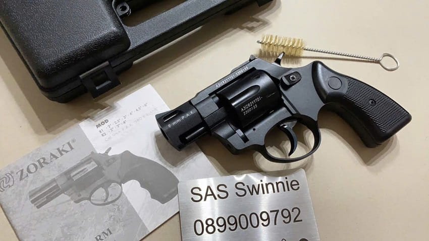 sung ban dan cao su tu ve 9mm rulo zoraki r2 black mau den