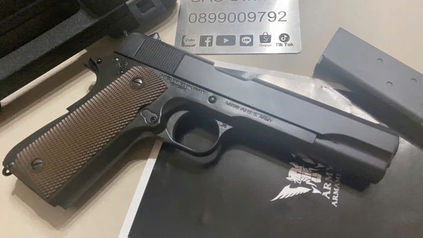 sung airsoft gas dan bi 6mm army armament m1911 r31 gbb black mau den gia re tphcm