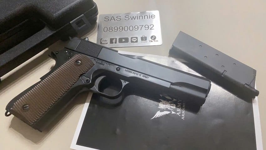 sung airsoft gas dan bi 6mm army armament m1911 r31 gbb black mau den gia re