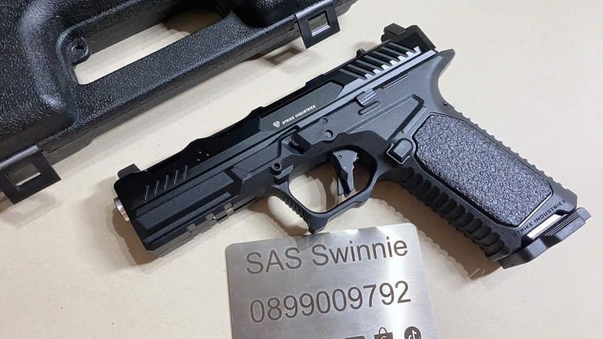 sung airsoft gas dan bi 6mm emg ark 17 gbb black mau den 2