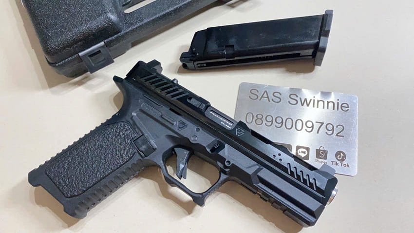 sung airsoft gas dan bi 6mm emg ark 17 gbb black mau den gia re tphcm