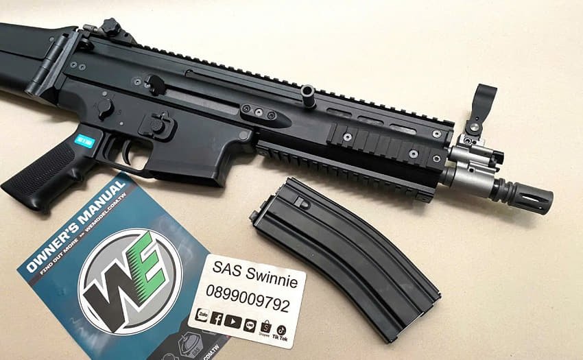 sung truong airsoft rifle we cybergun scar l gbbr black mau den gia re tphcm