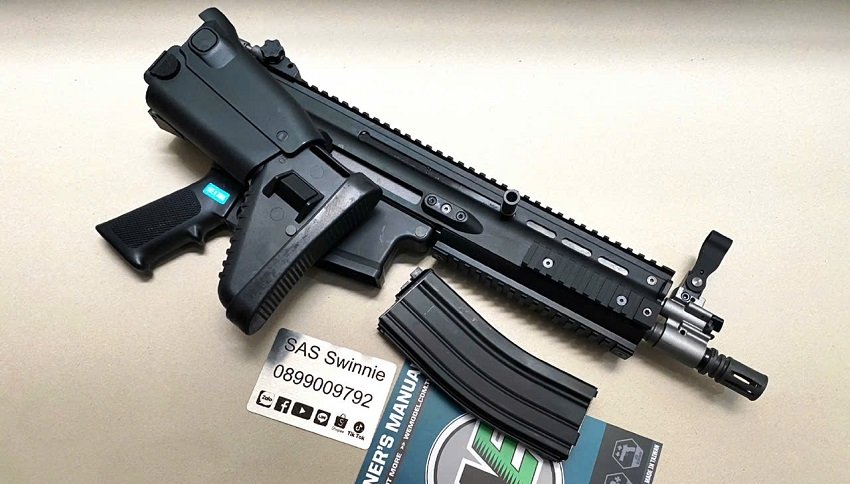 sung truong airsoft rifle we cybergun scar l gbbr black mau den gia re viet nam