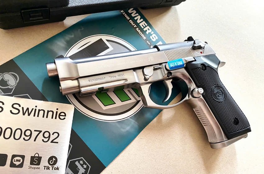sung airsoft gas ban dan bi sat we beretta m9a1 silver chrome mau bac gia re tphcm vietnam