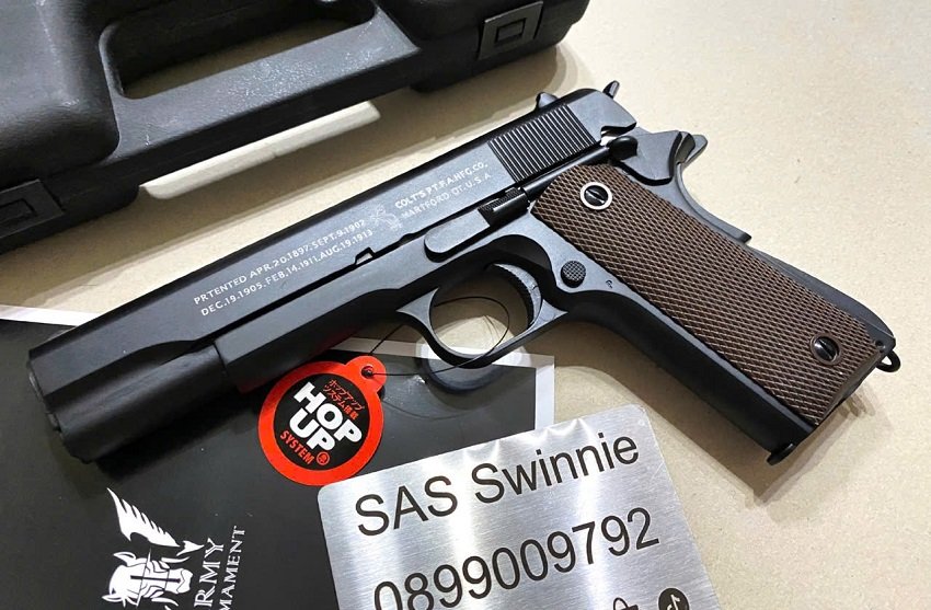 sung airsoft gas bb 6mm double bell m1911 723 gbb black mau den