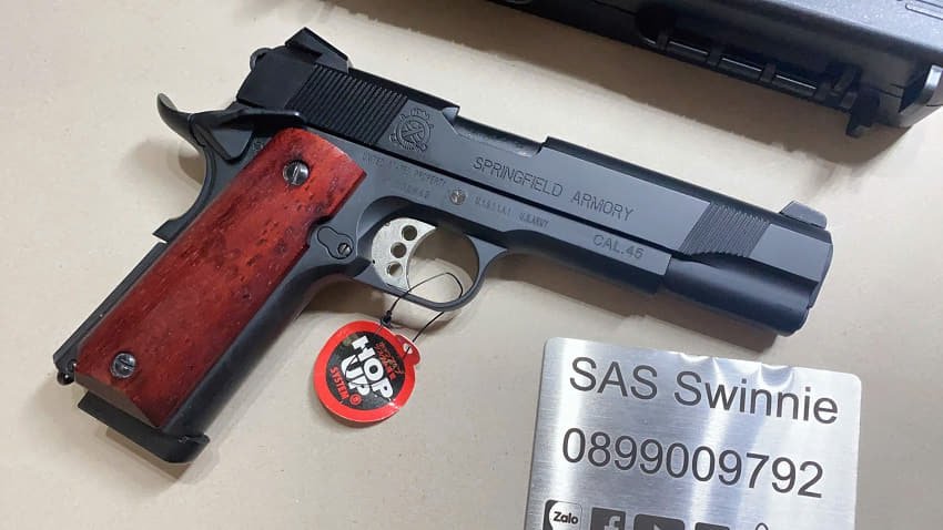 sung airsoft gas army armament m1911 springfield wood mau den