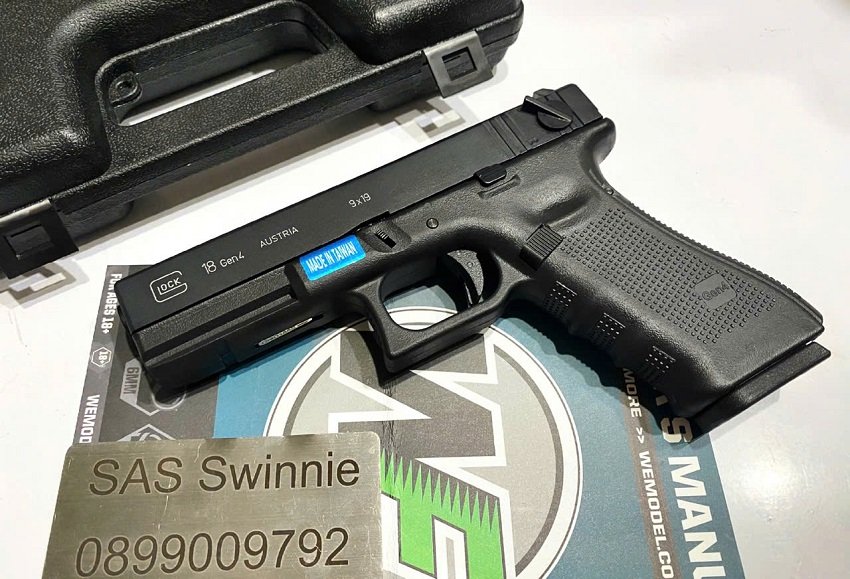 sung airsoft gas ban dan bi 6mm we glock 18 g18c gen 4 gbb black mau den