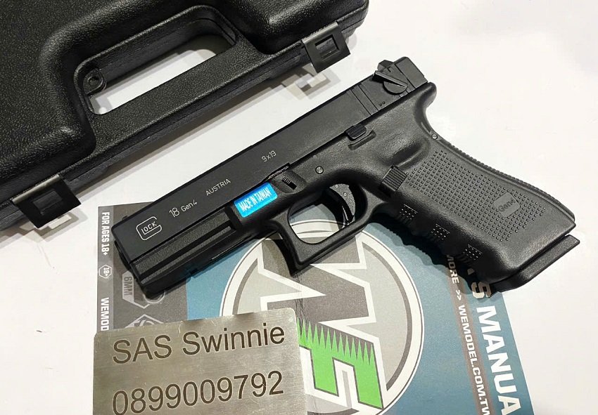 sung airsoft gas ban dan bi 6mm we glock 18 g18c gen 4 gbb black