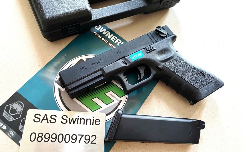 sung airsoft gas ban dan bi we glock 18c gen 3 g18c fullauto gbb black mau den