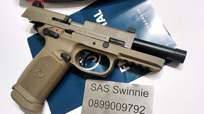 sung airsoft gas bb 6mm cybergun fnx 45 gbb mau tan gia re viet nam