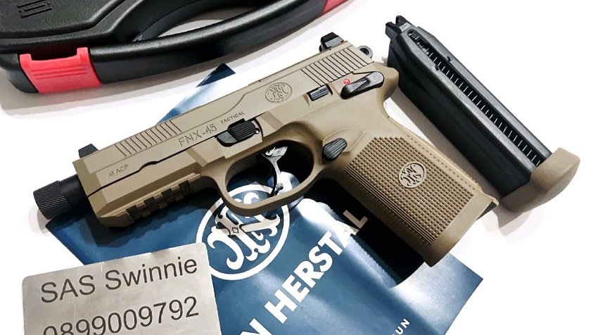 sung airsoft gas bb 6mm cybergun fnx 45 gbb mau tan gia re