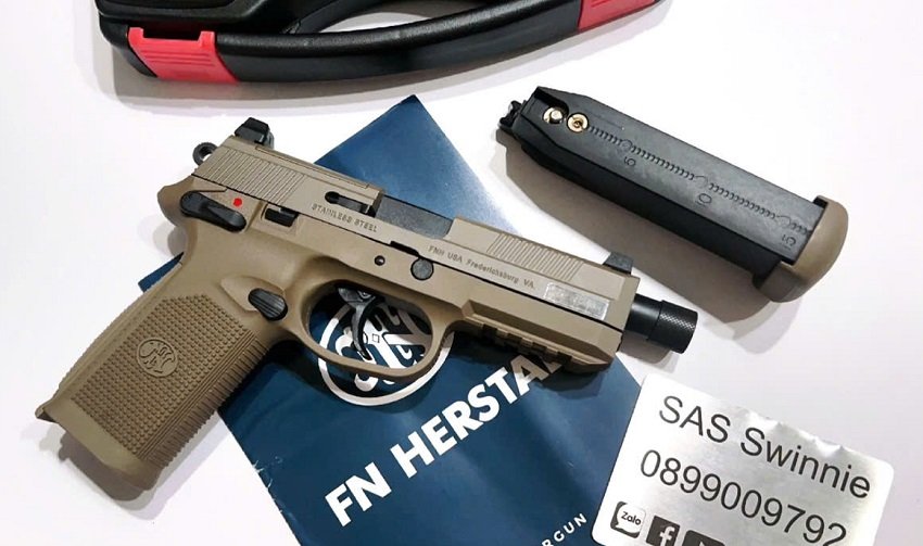 sung airsoft gas bb 6mm cybergun fnx 45 gbb mau tan