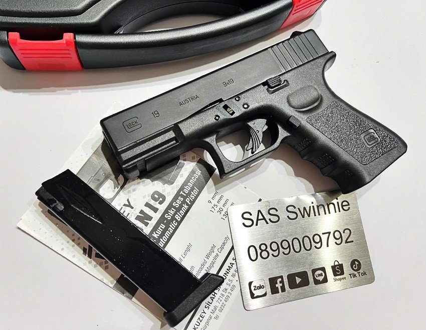sung ban dan cao su 9mm kuzey glock 19 g19 fullmarking black mau den gia re tphcm