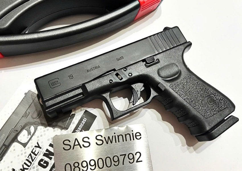sung ban dan cao su 9mm kuzey glock 19 g19 fullmarking black mau den