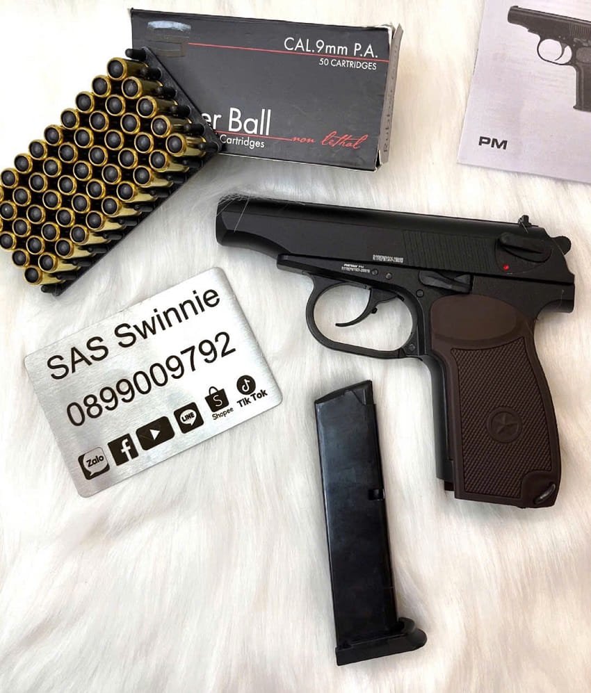 sung ban dan cao su tu ve 9mm retay k59 black