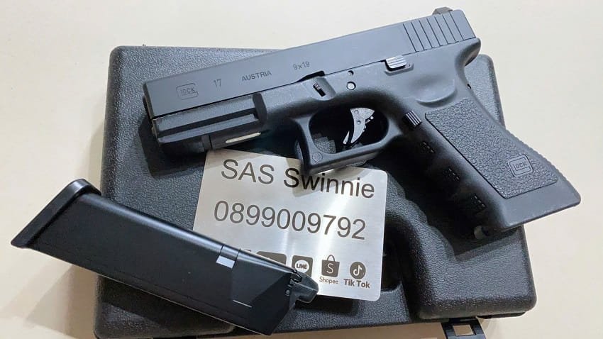 sung gas airsoft ban dan bi army armament glock 17 r17 gbb black mau den