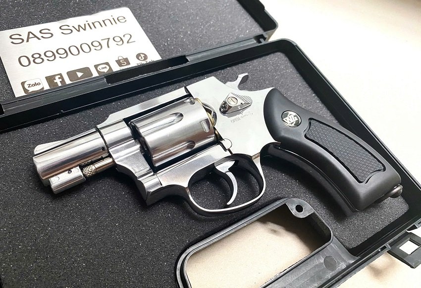 sung airsoft co2 ban dan bi wingun 733 2inch wg733 silver chrome black grip mau bac op nau gia re ha noi vietnam