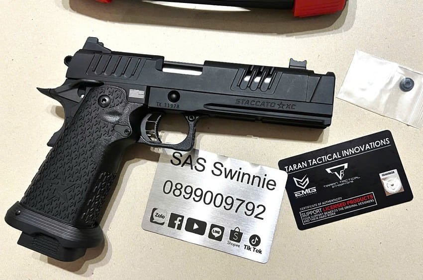 sung airsoft emg army armament r618 gbb staccato xc 2011 black mau den