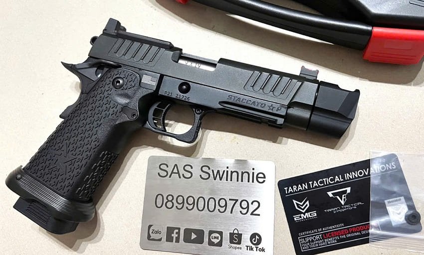 sung airsoft emg army r611 2 staccato p comp black gbb
