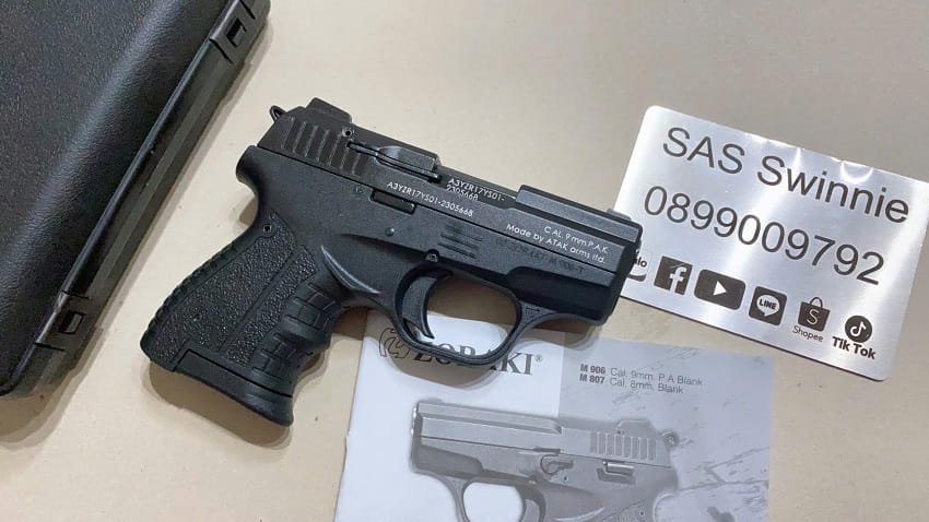 sung ban dan cao su tu ve 9mm zoraki 906 black mau den gia re ha noi