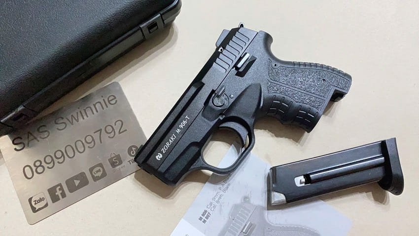 sung ban dan cao su tu ve 9mm zoraki 906 black mau den gia re tphcm