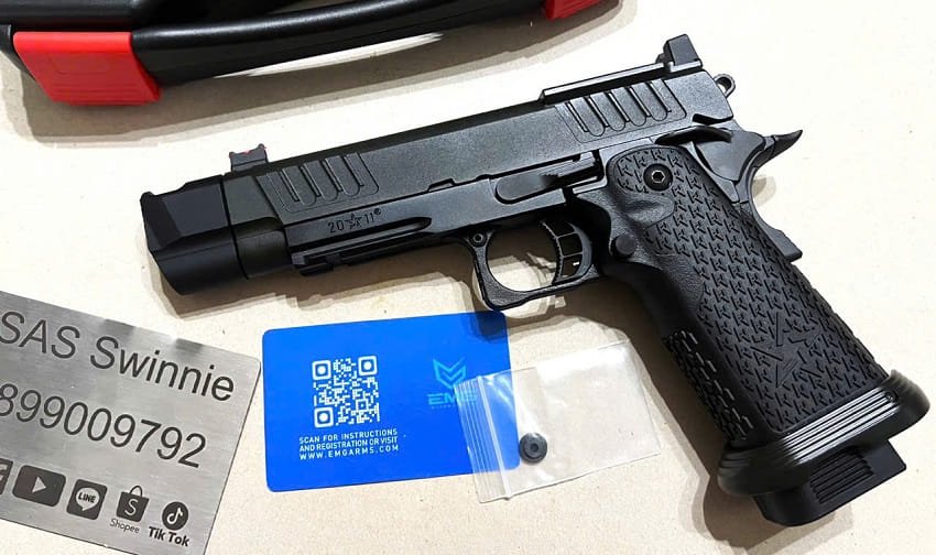 sung gas airsoft emg army r611 2 staccato p comp black gbb mau den gia re vietnam tphcm