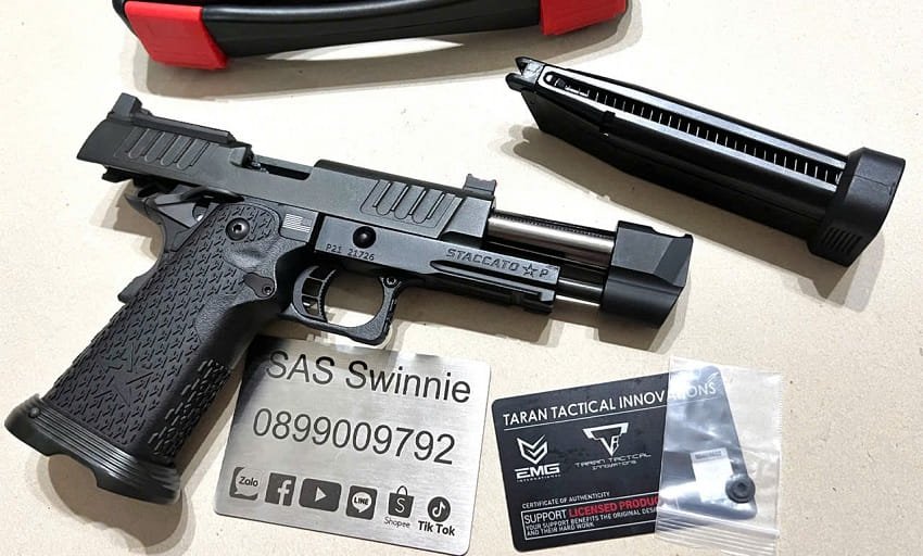 sung gas airsoft emg army r611 2 staccato p comp black gbb mau den gia re