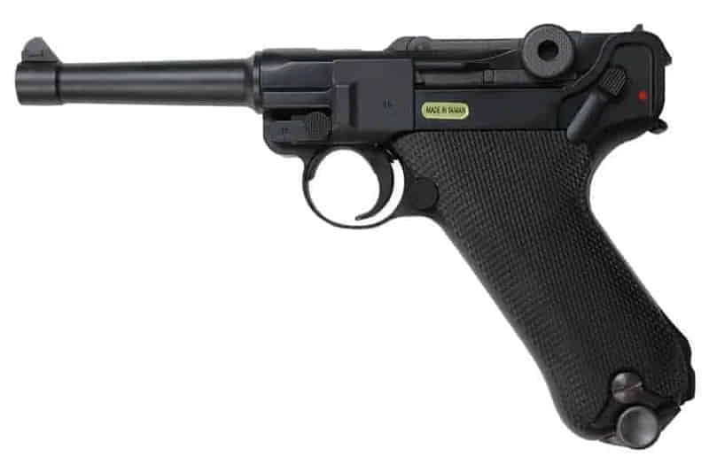 WE Luger P08 4 GBB Pistol Black