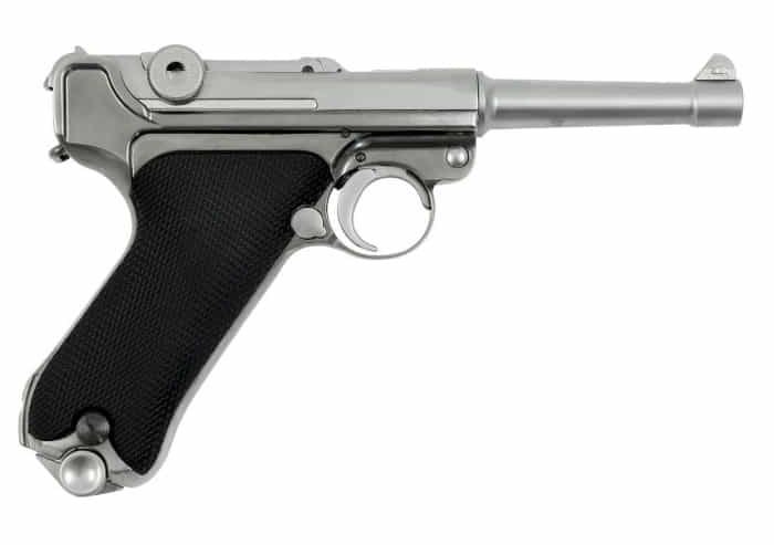 sung airsoft WE Luger P08 4 inch GBB Pistol silver gia re vietnam