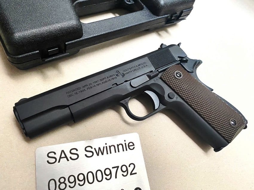 sung airsoft gas cybergun m1911 black gbb mau den gia re ha noi