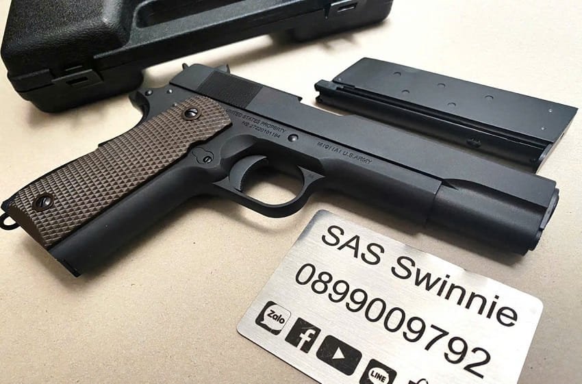 sung airsoft gas cybergun m1911 black gbb mau den gia re