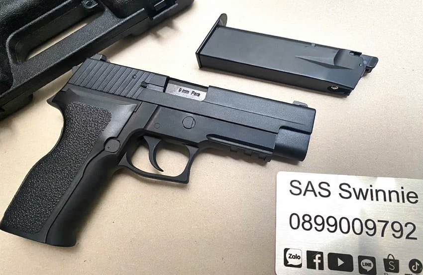 sung airsoft gas dan bi 6mm we p226 gbb black