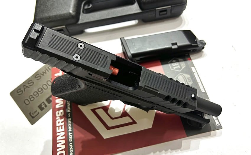 sung airsoft gas amoere work vx9100 glock 19 custom rmr gbb black mau den gia re ha noi viet nam