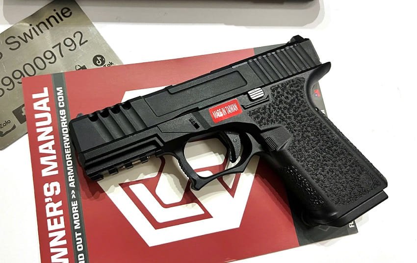 sung airsoft gas amoere work vx9100 glock 19 custom rmr gbb black