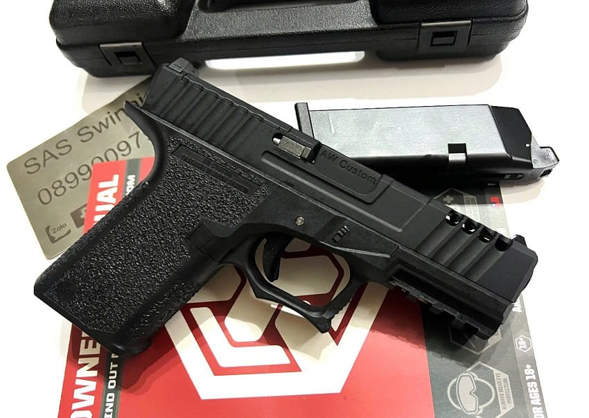 sung airsoft gas amoere work vx9100 glock 19 g19 custom rmr gbb black mau den gia re ha noi