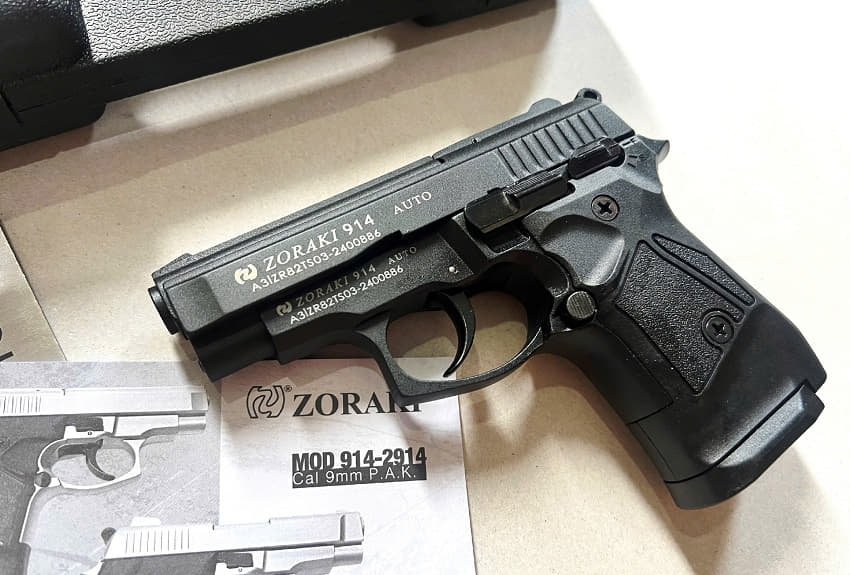 sung ban dan cao su 9mm zoraki 914 mod 2025 black mau den gia re