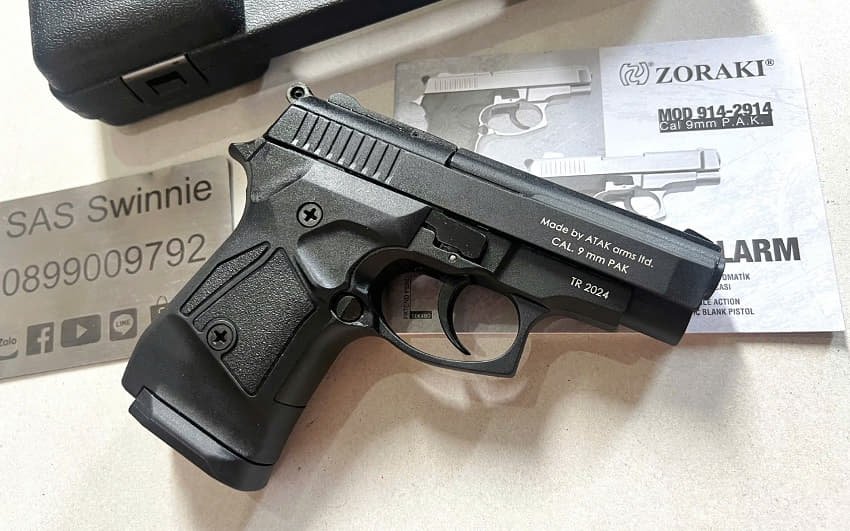 sung ban dan cao su 9mm zoraki 914 mod 2025 black