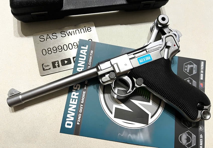 sung gas airsoft we luger p08 silver 6 inch mau bac gia re tphcm
