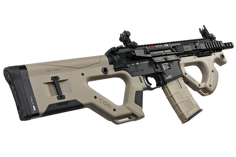 SUNG AIRSOFT ICS CQR M4 EBB RIFLE LICENSED BY ASG HERA ARMS TAN 10