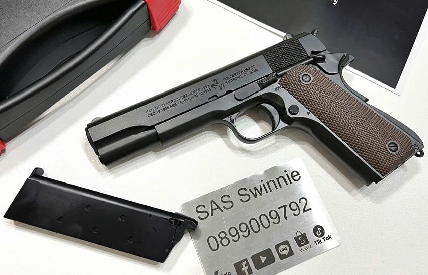sung airsoft army armament t8 colt m1911 gbb black mau den gia re