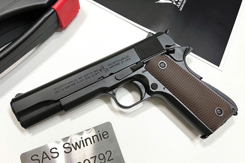 sung airsoft army armament t8 colt m1911 gbb black mau den
